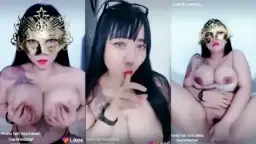 Indry Hoy Mengocok Dildo Sambil Meremas Payudara Di Likee